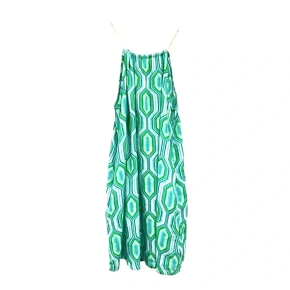 SIGRID OLSEN Halter Dress Coverup Linen Blend Cute Shell Ties Pockets Small - Picture 1 of 8